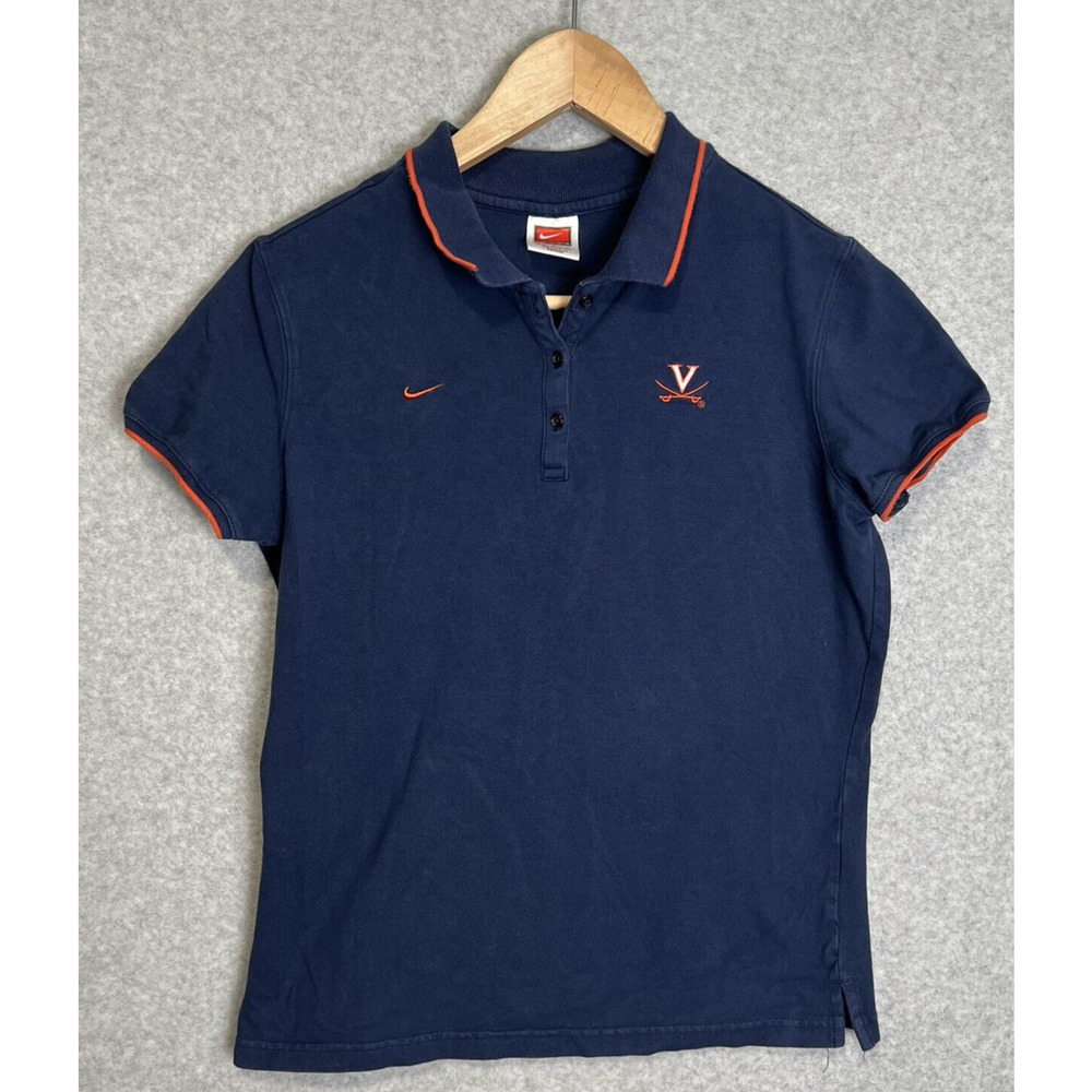 Nike Team Virginia Cavaliers Womens Polo Size‎ Medium Blue